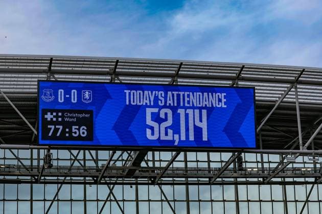 Premier League Everton v Aston Villa Todays attendance at Hill Dickinson Stadium 52,114 during the Premier League match Everton vs Aston Villa at Hill Dickinson Stadium, Liverpool, United Kingdom, 13th September 2025 (Photo by Mark Cosgrove News Images) Liverpool Hill Dickinson Stadium Merseyside United Kingdom Copyright: xMarkxCosgrove NewsxImagesx