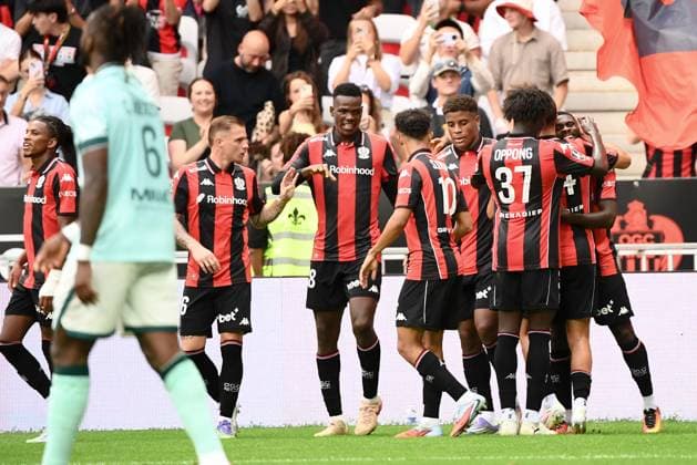 OGC Nice v FC Nantes - Ligue 1 McDonald s 2025 2026 90 Kevin CARLOS (ogcn) - 07 Jeremie BOGA (ogcn) during the Ligue 1 McDonald s match between Nice and Nantes at Allianz Riviera on September 13, 2025 in Nice, France. Nice France  Copyright: xFEPx 776348123
