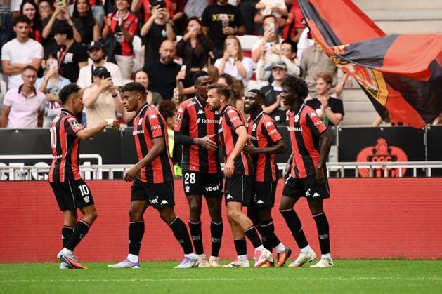 OGC Nice v FC Nantes - Ligue 1 McDonald s 2025 2026 24 Charles VANHOUTTE (ogcn) - 37 Kojo PEPRAH OPPONG (ogcn) - 90 Kevin CARLOS (ogcn) - 07 Jeremie BOGA (ogcn) during the Ligue 1 McDonald s match between Nice and Nantes at Allianz Riviera on September 13, 2025 in Nice, France. Nice France  Copyright: xFEPx 776348123