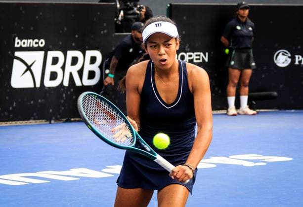 WTA, Tennis Damen 250 SP OPEN SaO PAULO, SP - 13.09.2025: WTA 250 SP OPEN - The first edition of the SP Open, a WTA 250 series tournament played on hard courts, will take place at Villa-Lobos Park, in the west zone of Sao Paulo. The event marks Sao Paulo& 39;s return to the official WTA calendar after 25 years and is the largest women& 39;s tournament in Brazil since 2016. In addition to the sporting competitions with 32 players in the singles and 16 doubles. In the photo, tennis player Renata Zarazua (MEX) during a SP Open match against tennis player RaKotomanga Rajaonah (FRA), this Saturday (13). (Photo: Aloisio Mauricio Fotoarena) x2805998x  AloisioxMauricio