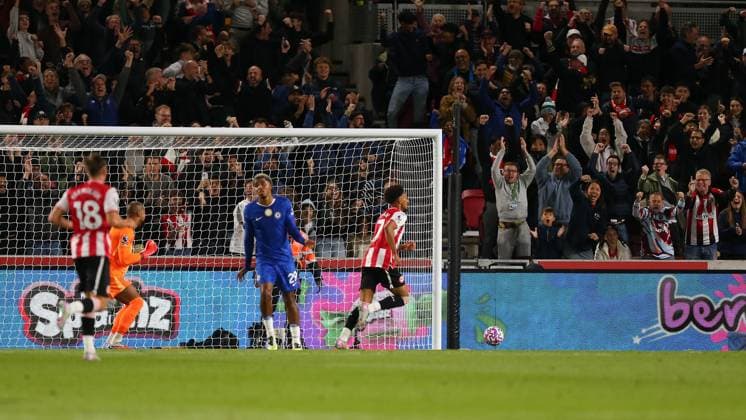 London, England, September 13 2025: Kevin Schade (7 Brentford) runs off to celebrate after opening the scoring during the Premier League game between Brentford and Chelsea at Gtech Community Stadium in London, England. (Photo by Jay Patel Sports Press Photo SPP) Copyright: xJayxPatel SportsxPressxPhoto SPPx Sportspressphoto_SPR24984