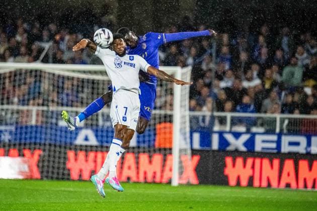 FOOTBALL : AJ Auxerre vs AS Monaco - Ligue 1 - JournÃ e 4 - 13 09 2025 Kassoum Ouattara (AS Monaco) JosuÃ Casimir (AJ Auxerre) AuxerreFrance  Copyright: xBaptistexAutissierx