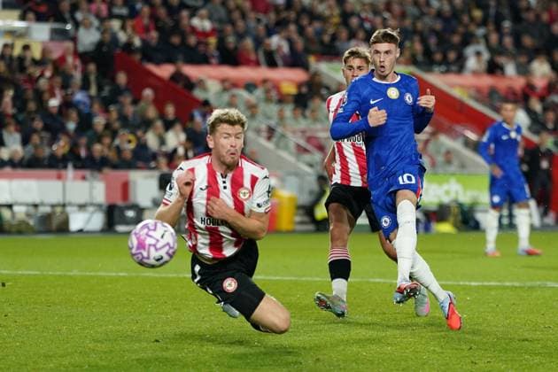 Premier League Brentford v Chelsea Cole Palmer of Chelsea scores equaliser during the Premier League match Brentford vs Chelsea at The Gtech Community Stadium, London, United Kingdom, 13th September 2025 (Photo by Harvey Murphy News Images) Copyright: xHarveyxMurphy NewsxImagesx
