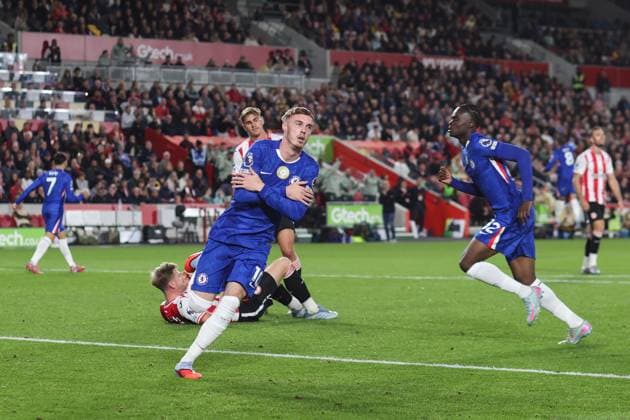 Brentford v Chelsea 13 September 2025, London - Premier League Football - Brentford FC v Chelsea FC - Cole Palmer of Chelsea celebrates their first goal - Photo: Mark Leech. London UK Copyright: xMarkxLeechxOffside