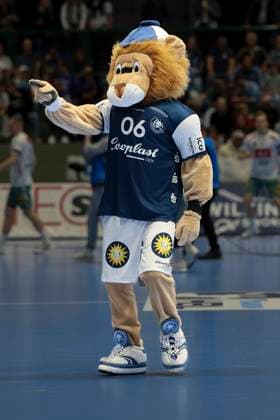GER, 1.HBL. bergischer HC vs. GWD Minden 13.09.2025, Unihalle, Wuppertal, GER, 1.HBL. bergischer HC vs. GWD Minden, im Bild: Maskottchen BERGI,