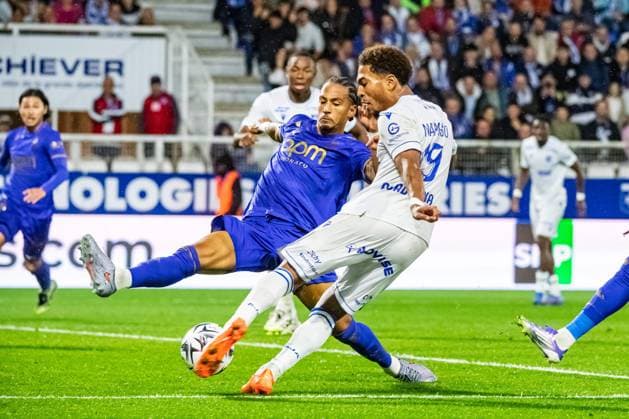 FOOTBALL : AJ Auxerre vs AS Monaco - Ligue 1 - JournÃ e 4 - 13 09 2025 Joie des joueurs de l™AJ Auxerre aprÃ s le but de Danny Namaso (AJ Auxerre) AuxerreFrance  Copyright: xBaptistexAutissierx