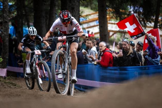 2025 UCI Mountain Bike World Championships Picture by Michal Cerveny SWpix.com - 13 09 2025 - Cycling - 2025 UCI Mountain Bike World Championships - Cross-country Olympic - Crans Montana, Valais, Switzerland - Women Elite - Alessandra Keller (Switzerland) Copyright: x xSWpix.comx(t axPhotographyxHubxLtd)xMichalxCerveny SWpix.comx SWP-3030-4275