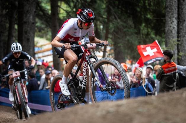 2025 UCI Mountain Bike World Championships Picture by Michal Cerveny SWpix.com - 13 09 2025 - Cycling - 2025 UCI Mountain Bike World Championships - Cross-country Olympic - Crans Montana, Valais, Switzerland - Women Elite - Alessandra Keller (Switzerland) Copyright: x xSWpix.comx(t axPhotographyxHubxLtd)xMichalxCerveny SWpix.comx SWP-3030-4276