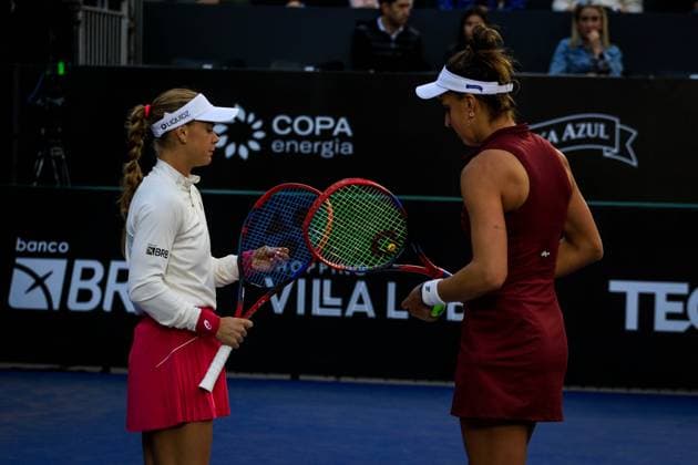 WTA, Tennis Damen 250 SP OPEN SaO PAULO, SP - 13.09.2025: WTA 250 SP OPEN - The first edition of the SP Open, a WTA 250 series tournament played on hard courts, will take place at Villa-Lobos Park, in the west zone of Sao Paulo. The event marks Sao Paulo& 39;s return to the official WTA calendar after 25 years and is the largest women& 39;s tournament in Brazil since 2016. In addition to the sporting competitions with 32 players in the singles and 16 doubles draws. In the photo, the SP Open runner-up tennis players, Ingrid Martins and Laura Pigossi (BRA), this Saturday (13). (Photo: Aloisio Mauricio Fotoarena) x2806333x  AloisioxMauricio