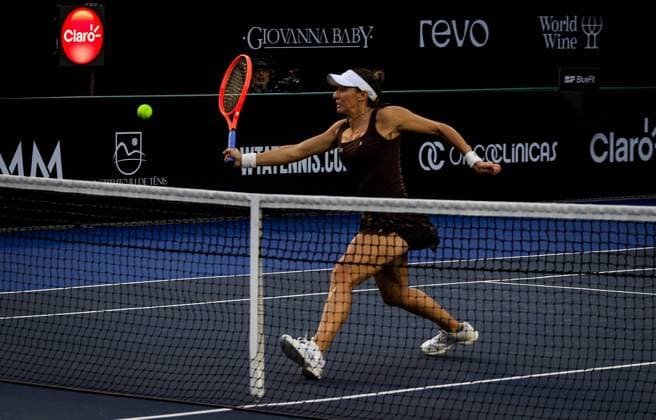 WTA, Tennis Damen 250 SP OPEN SaO PAULO, SP - 13.09.2025: WTA 250 SP OPEN - The inaugural SP Open, a WTA 250 series tournament played on hard courts, will take place at Villa-Lobos Park in the west of Sao Paulo. The event marks Sao Paulo& 39;s return to the official WTA calendar after 25 years and has been Brazil& 39;s largest women& 39;s tournament since 2016. In addition to the sporting events, 32 players will compete in the singles and 16 doubles draws. Pictured is the SP Open champion, Luisa Stefani (BRA). (Photo: Aloisio Mauricio Fotoarena) x2806337x  AloisioxMauricio