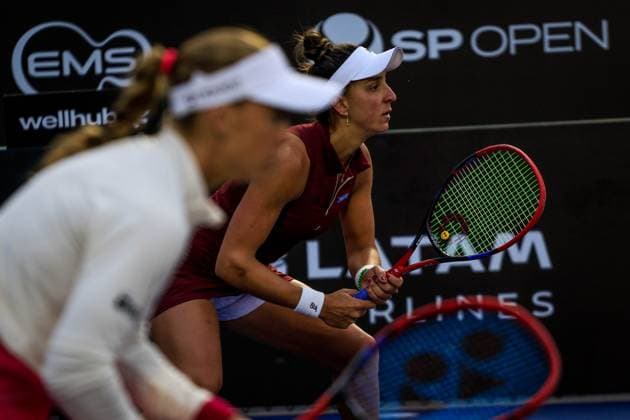 WTA, Tennis Damen 250 SP OPEN SaO PAULO, SP - 13.09.2025: WTA 250 SP OPEN - The first edition of the SP Open, a WTA 250 series tournament played on hard courts, will take place at Villa-Lobos Park, in the west zone of Sao Paulo. The event marks Sao Paulo& 39;s return to the official WTA calendar after 25 years and is the largest women& 39;s tournament in Brazil since 2016. In addition to the sporting competitions with 32 players in the singles and 16 doubles draws. In the photo, the SP Open runner-up tennis players, Ingrid Martins and Laura Pigossi (BRA), this Saturday (13). (Photo: Aloisio Mauricio Fotoarena) x2806342x  AloisioxMauricio