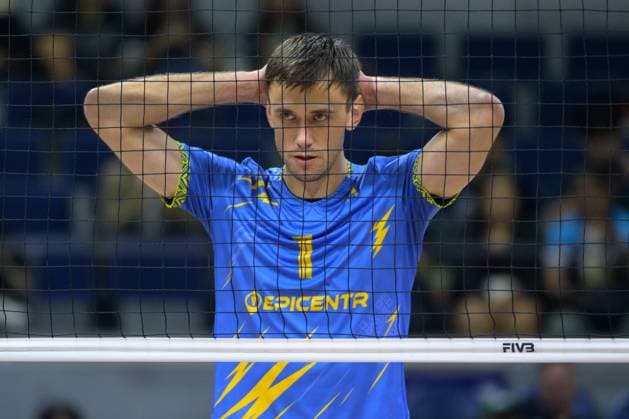 September 14, 2025, Quezon City, Manila, Philippines: Ukraine vs Belgium in the Pool Phase during the FIVB Mens Volleyball World Championship, WM, Weltmeisterschaft 2025 in Manila, Philippines. Belgium win the match in 3 straight sets. Ukraine s Maksym DROZD at the net Quezon City Philippines - ZUMAr144 20250914_zap_r144_032 Copyright: xJaynexRussellx