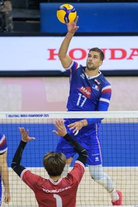September 14, 2025, Quezon City, Manila, Philippines: France vs Korea in the Pool Phase during the FIVB Mens Volleyball World Championship, WM, Weltmeisterschaft 2025 in Manila, Philippines. France wins the match in 3 straight sets. France s Trevor CLEVENOT in action Quezon City Philippines - ZUMAr144 20250914_zap_r144_071 Copyright: xJaynexRussellx