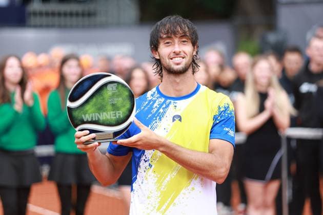 SZCZECIN, 14.09.2025 FINAL TURNIEJU TENISA ZIEMNEGO ATP, Tennis Herren CHALLENGER - FINAL ATP CHALLENGER INVEST IN SZCZECIN OPEN 2025 NZ THIAGO AGUSTIN TIRANTE WYGRYWA TURNIEJ FOT. KRZYSZTOF CICHOMSKI NEWSPIX.PL --- newspix.pl 