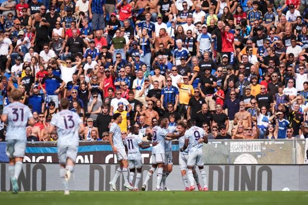 Udinese s Iker Bravo celebrates after scoring the 0-1 goal for his team during the Serie A soccer match between Pisa and Udinese at the Arena Garibaldi Romeo Anconetani Stadium in Pisa, north Italy - Sunday, September 14, 2025 -  Copyright: xMassimoxPaolone LaPressex