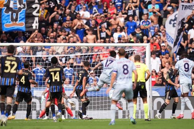 Udinese s Iker Bravo goal 0-1 during the Serie A soccer match between Pisa and Udinese at the Arena Garibaldi Romeo Anconetani Stadium in Pisa, north Italy - Sunday, September 14, 2025 -  Copyright: xMassimoxPaolone LaPressex