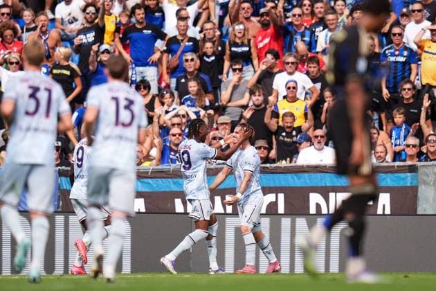 Udinese s Iker Bravo celebrates after scoring the 0-1 goal for his team during the Serie A soccer match between Pisa and Udinese at the Arena Garibaldi Romeo Anconetani Stadium in Pisa, north Italy - Sunday, September 14, 2025 -  Copyright: xMassimoxPaolone LaPressex