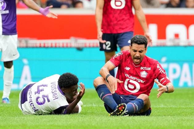 LOSC Lille v Toulouse FC - Ligue 1 McDonald s 2025 2026 21 Benjamin ANDRE (losc) - 45 Alexis VOSSAH (tfc) during the Ligue 1 McDonald s match between Lille and Toulouse at Stade Pierre Mauroy on September 14, 2025 in Lille, France. Lille France  Copyright: xFEPx 776348125