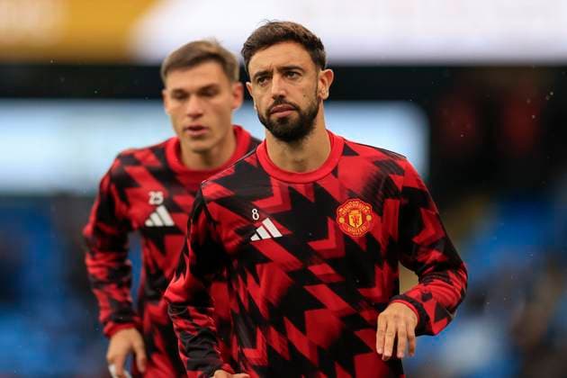 Manchester City v Manchester United, ManU Premier League 14 09 2025. Bruno Fernandes (8) of Manchester United during the warm-up ahead of the Premier League match between Manchester City and Manchester United at the Etihad Stadium, Manchester, England on 14 September 2025. Manchester Etihad Stadium Manchester England Editorial use only DataCo restrictions apply See www.football-dataco.com , Copyright: xConorxMolloyx PSI-22824-0015