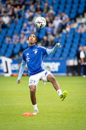 FOOTBALL : Racing Strasbourg vs Le Havre- 4eme journee. Ligue 1 Stade de la Meinau 14 09 2025 Samuel Amo-Ameyaw 27 (RCS)  Copyright: xelyxandroxcegarrax