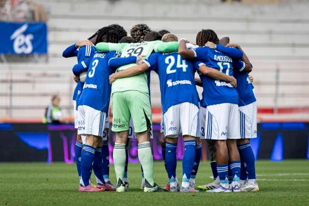 FOOTBALL : Racing Strasbourg vs Le Havre- 4eme journee. Ligue 1 Stade de la Meinau 14 09 2025 Racing strasbourg avant le match  Copyright: xelyxandroxcegarrax