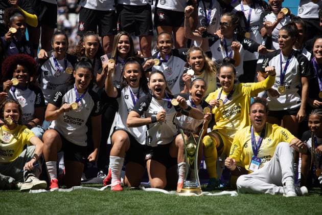 Corinthians x Cruzeiro SaO PAULO, SP - 14.09.2025: CORINTHIANS X CRUZEIRO - Corinthians celebrates its seventh title in the Brasileirao Feminino after victory over Cruzeiro, in the final played on Sunday morning (14) at the Neo Quimica Arena in Sao Paulo, SP. (Photo: Rodilei Morais Fotoarena) x2806851x  RodileixMorais