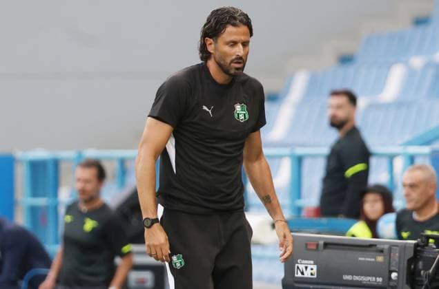 Sassuolo s head coach Fabio Grosso during the Serie A Unilive soccer match between U.S Sassuolo and S.S. Lazio at Mapei stadium, Reggio Emilia, northern Italy, Monday, September 14, 2025. - Soccer - (Photo Michele Nucci - LaPresse)  Copyright: xMichelexNucci LaPressex