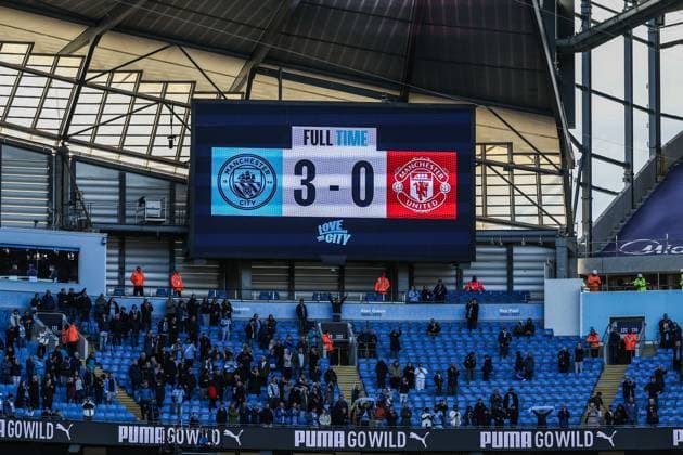 Premier League Manchester City v Manchester United, ManU Manchester City win 3-0 during the Premier League match Manchester City vs Manchester United at Etihad Stadium, Manchester, United Kingdom, 14th September 2025 (Photo by Mark Cosgrove News Images) Manchester Etihad Stadium Manchester United Kingdom Copyright: xMarkxCosgrove NewsxImagesx