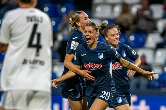 GPFBL: TSG Hoffenheim - Eintracht Frankfurt; 14.09.2025 Jubel nach dem Tor von Selina Cerci (29, TSG Hoffenheim Frauen 1) GPFBL: TSG Hoffenheim – Eintracht Frankfurt, Dietmar-Hopp Stadion in Hoffenheim, am 14.09.2025. DFB REGULATIONS PROHIBIT ANY USE OF PHOTOGRAPHS AS IMAGE SEQUENCES AND OR QUASI-VIDEO. GPFBL: TSG Hoffenheim – Eintracht Frankfurt, Dietmar-Hopp Stadion in Hoffenheim, am 14.09.2025. DFB REGULATIONS PROHIBIT ANY USE OF PHOTOGRAPHS AS IMAGE SEQUENCES AND OR QUASI-VIDEO. *** GPFBL TSG Hoffenheim Eintracht Frankfurt 14 09 2025 Cheers after the goal by Selina Cerci 29, TSG Hoffenheim Women 1 GPFBL TSG Hoffenheim - Eintracht Frankfurt, Dietmar Hopp Stadion in Hoffenheim, on 14 09 2025 DFB REGULATIONS PROHIBIT ANY USE OF PHOTOGRAPHS AS IMAGE SEQUENCES AND OR QUASI VIDEO GPFBL TSG Hoffenheim - Eintracht Frankfurt, Dietmar Hopp Stadion in Hoffenheim, on 14 09 2025 DFB REGULATIONS PROHIBIT ANY USE OF PHOTOGRAPHS AS IMAGE SEQUENCES AND OR QUASI VIDEO Copyright: xBEAUTIFULxSPORTS Gelhardtx