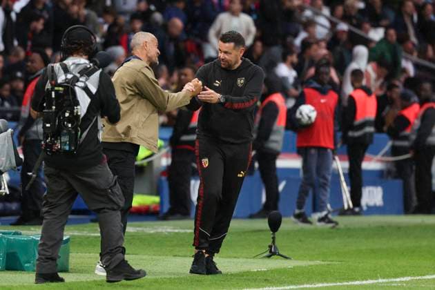 FOOTBALL : Paris Saint Germain Vs RC Lens - Ligue 1 - 14 09 2025 Luis Enrique (PSG) - Pierre Sage (RC Lens) ParisFrance  Copyright: xMichtofx