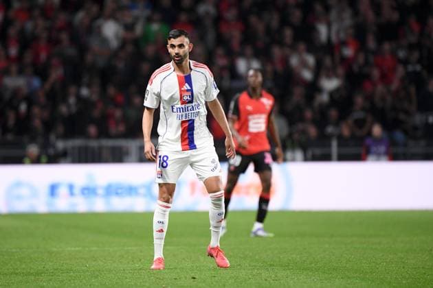 Stade Rennais FC v Olympique Lyonnais - Ligue 1 McDonald s 2025 2026 18 Rachid GHEZZAL (ol) during the Ligue 1 McDonald s match between Rennes and Lyon at Roazhon Park on September 14, 2025 in Rennes, France. Rennes France  Copyright: xFEPx 776348129
