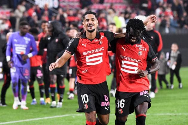 Stade Rennais FC v Olympique Lyonnais - Ligue 1 McDonald s 2025 2026 36 Alidu SEIDU (srfc) - 10 Ludovic BLAS (srfc) during the Ligue 1 McDonald s match between Rennes and Lyon at Roazhon Park on September 14, 2025 in Rennes, France. Rennes France  Copyright: xFEPx 776348129