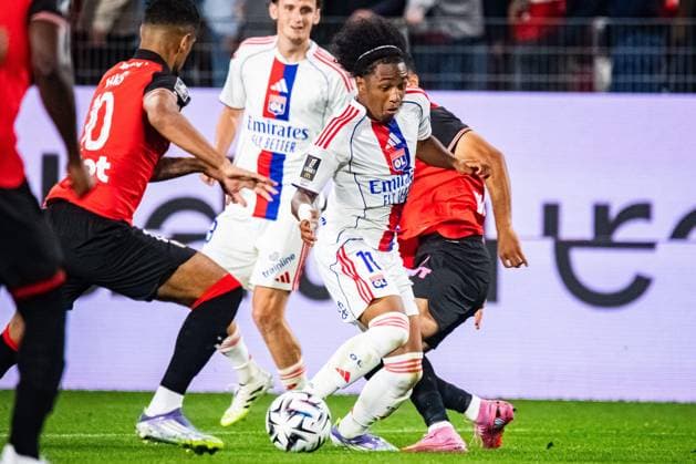 FOOTBALL : Stade Rennais vs Olympique Lyonnais - Ligue 1 - JournÃ e 4 - 14 09 2025 Malick Fofana (OL) RennesFrance  Copyright: xBaptistexAutissierx
