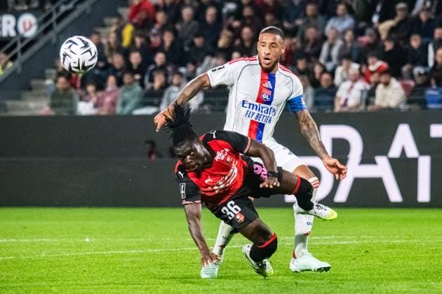 FOOTBALL : Stade Rennais vs Olympique Lyonnais - Ligue 1 - JournÃ e 4 - 14 09 2025 Alidu Seidu (Stade Rennais) Corentin Tolisso (OL) RennesFrance  Copyright: xBaptistexAutissierx