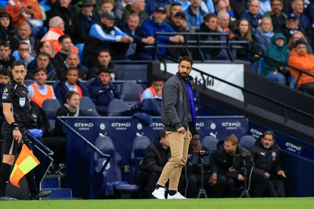 Manchester City v Manchester United, ManU Premier League 14 09 2025. Ruben Amorim the Manchester United manager during the Premier League match between Manchester City and Manchester United at the Etihad Stadium, Manchester, England on 14 September 2025. Manchester Etihad Stadium Manchester England Editorial use only DataCo restrictions apply See www.football-dataco.com , Copyright: xConorxMolloyx PSI-22824-0200