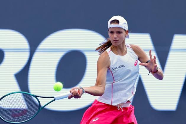 RECORD DATE NOT STATED WTA, Tennis Damen GUADALAJARA OPEN WTA GUADALAJARA OPEN ARANGO VS JOVIC 14092025 GUADALAJARA, JALISCO. Action photo of Emiliana Arango of Colombia, during day 7 the WTA Guadalajara Open, held at the Centro Panamericano de Tenis of Guadalajara, Jalisco, Mexico. Foto de accion de Emiliana Arango de Colombia, durante el dia 6 del WTA Guadalajara Open, celebrado en el Centro Panamericano de Tenis de Guadalajara, Jalisco, Mexico PHOTO BY IMAGENSHOP AGENCIA FOTOGRAFICA GUADALAJARA JALISCO MEXICO Copyright: xIMAGENSHOPxAGENCIAxFOTOGRAFICAx
