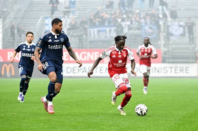 Stade Brestois 29 v Paris FC - Ligue 1 McDonald s 2025 2026 09 Willem GEUBBELS (pfc) - 33 Hamidou MAKALOU (sb29) during the Ligue 1 McDonald s match between Brest and Paris at Stade Francis Le Ble on September 14, 2025 in Brest, France. Brest France  Copyright: xFEPx 776348128