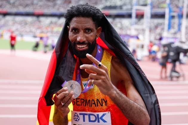 Amanal PETROS of Germany winner of the Silver Medal Men s Marathon, , Day 3 - World Athletics Championships Tokyo 2025, Japan National Stadium, September 15, 2025, Tokyo, Japan.