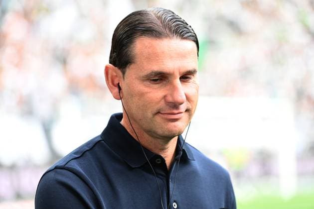 Trainer Gerardo SEOANE (MG) Portraet, Porträt, Portrait, Angeschnittenes Einzelbild, Einzelmotiv, Fussball 1. Bundesliga Saison 2025 2026, 3.Spieltag, Spieltag3, matchday3, am 14.09.2025, Borussia-Park in Moenchengladbach Deutschland. DFL regulations prohibit any use of photographs as image sequences and or quasi-video ÂÂ