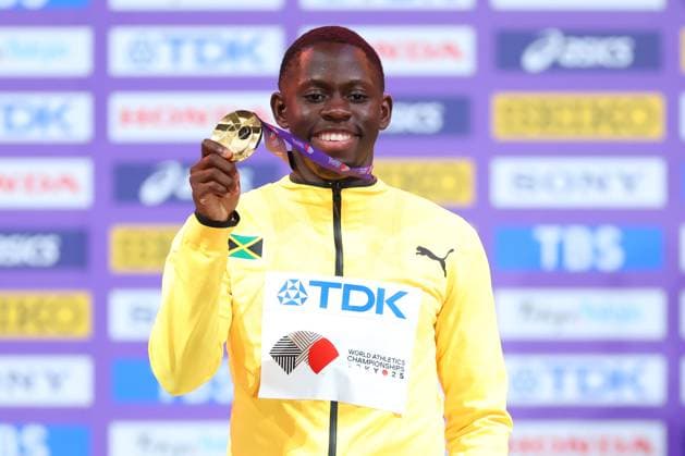 Oblique SEVILLE (JAM), SEPTEMBER 15, 2025 - Athletics : World Athletics Championships Tokyo 2025 Men s 100m Medal Ceremony at National Stadium in Tokyo, Japan.  aflo_303519727