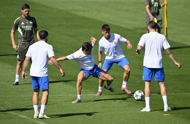 Ahead of Real Madrid v Olympique de Marseille - UEFA Champions League??????? MADRID, SPAIN - SEPTEMBER 15: Arda Guler of Real Madrid attends training session at Valdebebas facilities ahead of UEFA Champions League football match against Olympique de Marseille in Madrid, Spain on September 15, 2025. Burak Akbulut Anadolu Madrid Spain. Editorial use only. Please get in touch for any other usage.  Copyright: x2025xAnadoluxBurakxAkbulutx