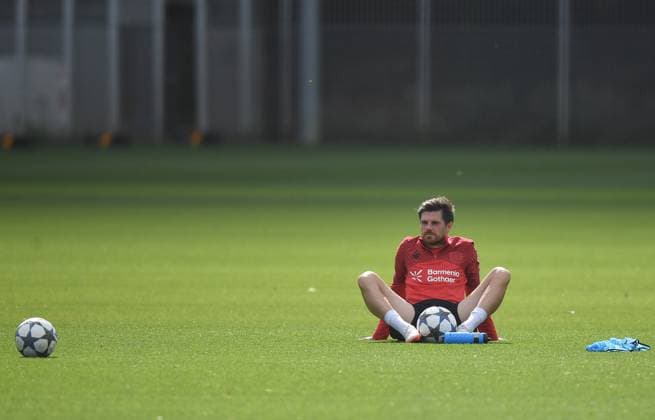15.09.2025, xophax, Fussball 1.Bundesliga Bayer 04 Leverkusen Saison 2025 2026 Bayer 04 Leverkusen , Training Jonas Hofman Leverkusen