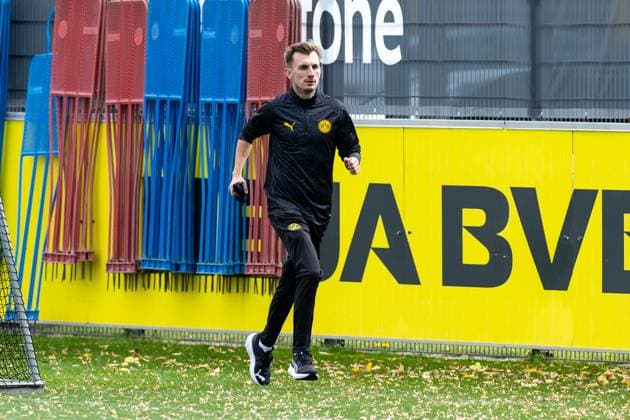 15.09.2025, Abschlusstraining zum UEFA Champions League Spiel zwischen Juventus Turin und Borussia Dortmund, Sportwissenschaftler Noah Tegatz (Borussia Dortmund), Dortmund Trainingsgelände Borussia Dortmund NRW Deutschland xRHR-FOTO DEx Copyright: DennisxEwert RHR-FOTOx RHR-FOTO DE