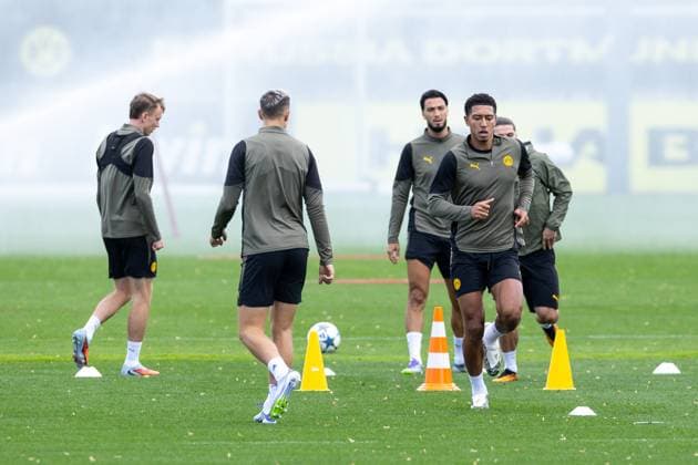 15.09.2025, Abschlusstraining zum UEFA Champions League Spiel zwischen Juventus Turin und Borussia Dortmund, Jobe Bellingham (Borussia Dortmund), Dortmund Trainingsgelände Borussia Dortmund NRW Deutschland xRHR-FOTO DEx Copyright: DennisxEwert RHR-FOTOx RHR-FOTO DE
