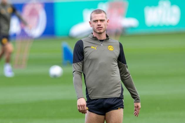 15.09.2025, Abschlusstraining zum UEFA Champions League Spiel zwischen Juventus Turin und Borussia Dortmund, Julian Ryerson (Borussia Dortmund), Dortmund Trainingsgelände Borussia Dortmund NRW Deutschland xRHR-FOTO DEx Copyright: DennisxEwert RHR-FOTOx RHR-FOTO DE