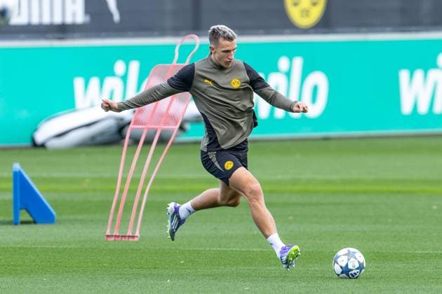 15.09.2025, Abschlusstraining zum UEFA Champions League Spiel zwischen Juventus Turin und Borussia Dortmund, Nico Schlotterbeck (Borussia Dortmund), Dortmund Trainingsgelände Borussia Dortmund NRW Deutschland xRHR-FOTO DEx Copyright: DennisxEwert RHR-FOTOx RHR-FOTO DE