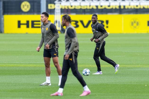 15.09.2025, Abschlusstraining zum UEFA Champions League Spiel zwischen Juventus Turin und Borussia Dortmund, Serhou Guirassy (Borussia Dortmund), Dortmund Trainingsgelände Borussia Dortmund NRW Deutschland xRHR-FOTO DEx Copyright: DennisxEwert RHR-FOTOx RHR-FOTO DE