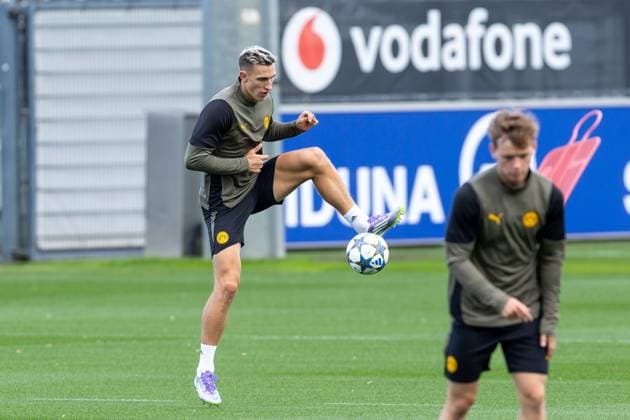 15.09.2025, Abschlusstraining zum UEFA Champions League Spiel zwischen Juventus Turin und Borussia Dortmund, Nico Schlotterbeck (Borussia Dortmund), Dortmund Trainingsgelände Borussia Dortmund NRW Deutschland xRHR-FOTO DEx Copyright: DennisxEwert RHR-FOTOx RHR-FOTO DE