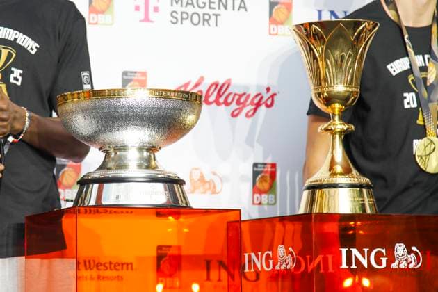 Empfang der Deutschen Basketball-Nationalmannscfaft Mannschaft in Frankfurt Frankfurt Main, 15.09..2025 Weltmeister und Europapokal beim Empfang der Basketball Europameister Mannschaft in Frankfurt Main Foto: Matthias Gränzdörfer Hessen Copyright: xMatthiasxGränzdörferx