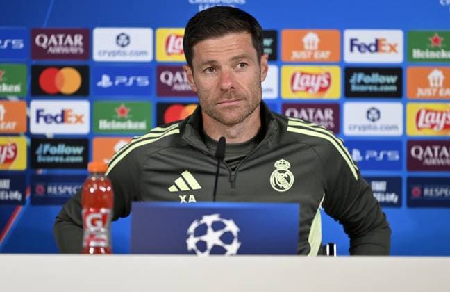 Ahead of Real Madrid v Olympique de Marseille - UEFA Champions League MADRID, SPAIN - SEPTEMBER 15: Head Coach of Real Madrid Xabi Alonso attends a press conference, PK, Pressekonferenz after training session at Valdebebas facilities ahead of UEFA Champions League football match against Olympique de Marseille in Madrid, Spain on September 15, 2025. Burak Akbulut Anadolu Madrid Spain. Editorial use only. Please get in touch for any other usage.  Copyright: x2025xAnadoluxBurakxAkbulutx